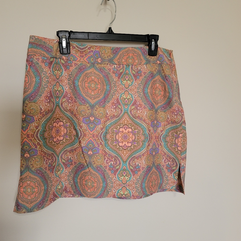 Tehama Skort Pastel Pink Turquoise Size 14